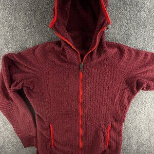 Patagonia R3 Ninja Fleece Jacket Red Zip Hooded Polartec Thermal Pro Soft Fuzzy